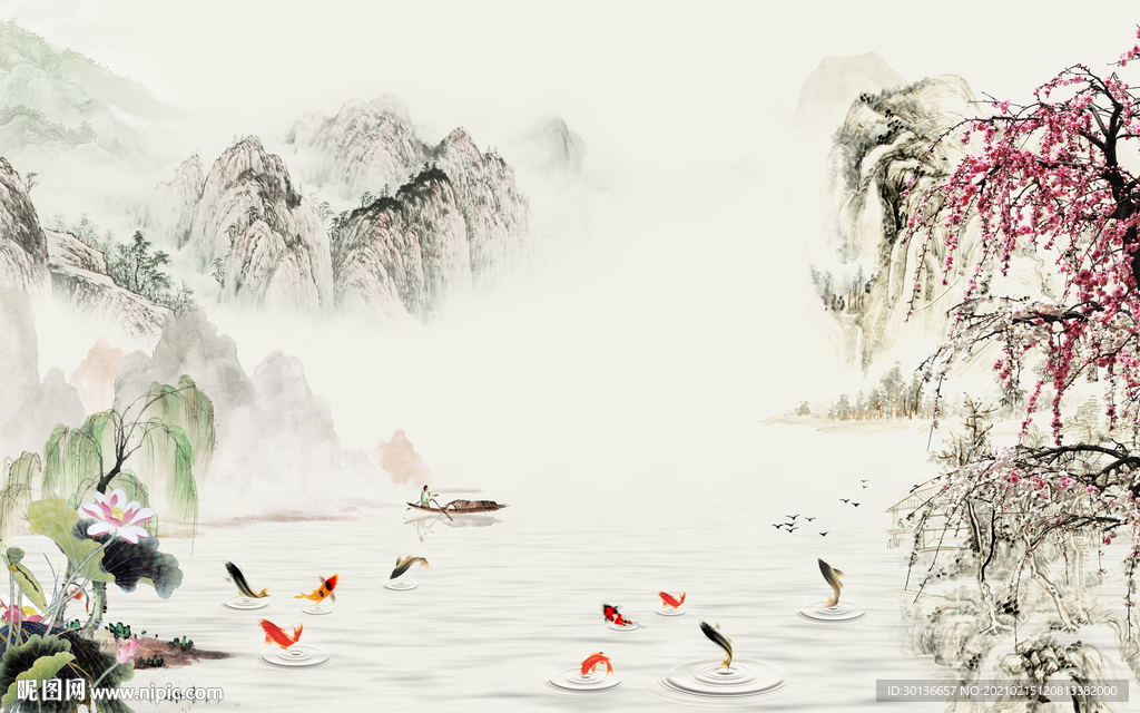 人气高档意境山水 tif分层