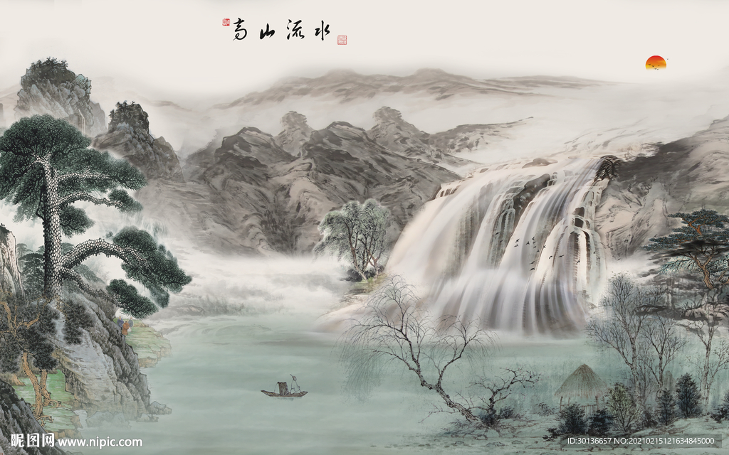 最新高档意境山水 tif分层