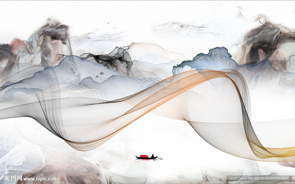 别墅大气客厅山水 TIF分层