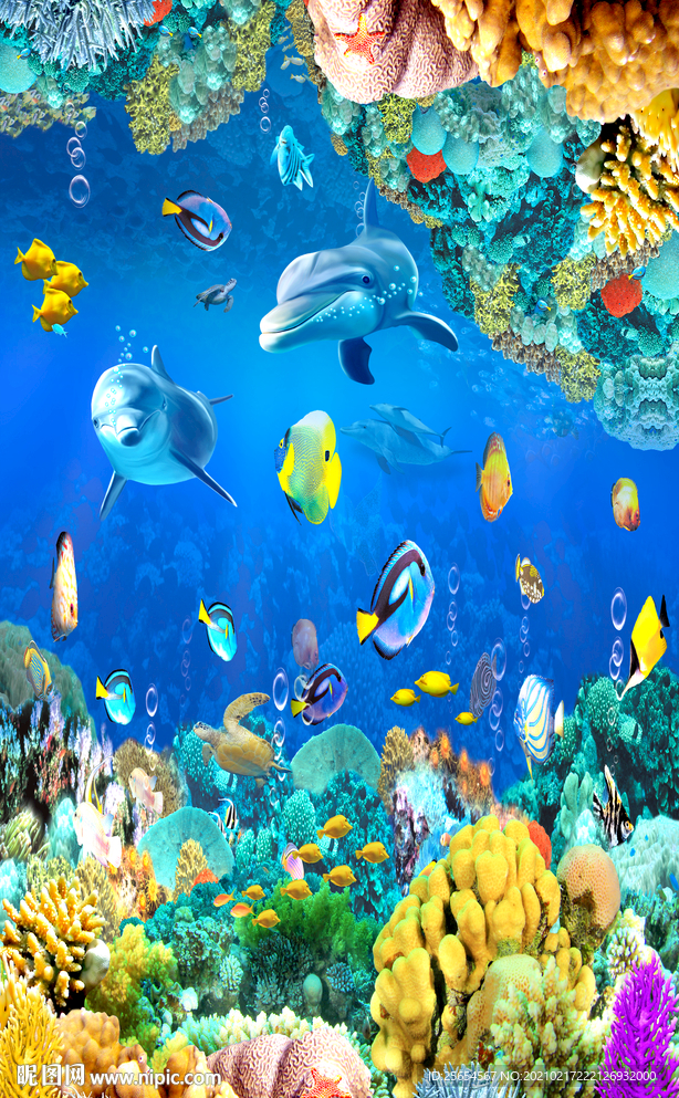 亮丽海底世界3D立体地画