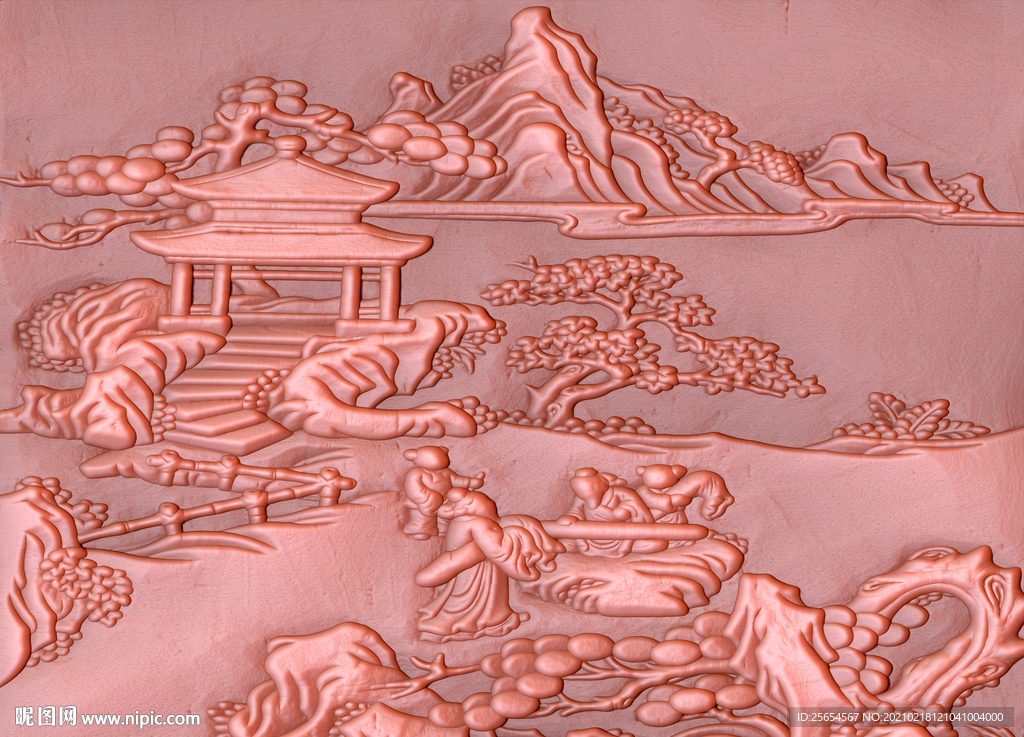 铜雕山水艺术画背景墙