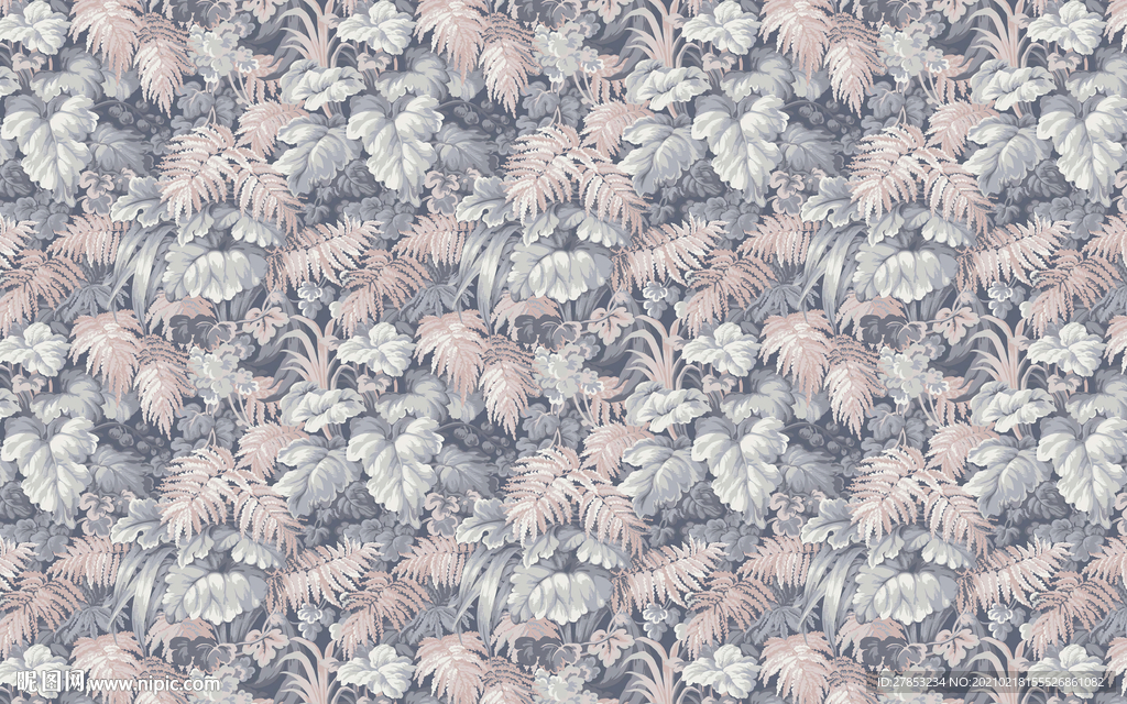 手绘雨林树叶背景