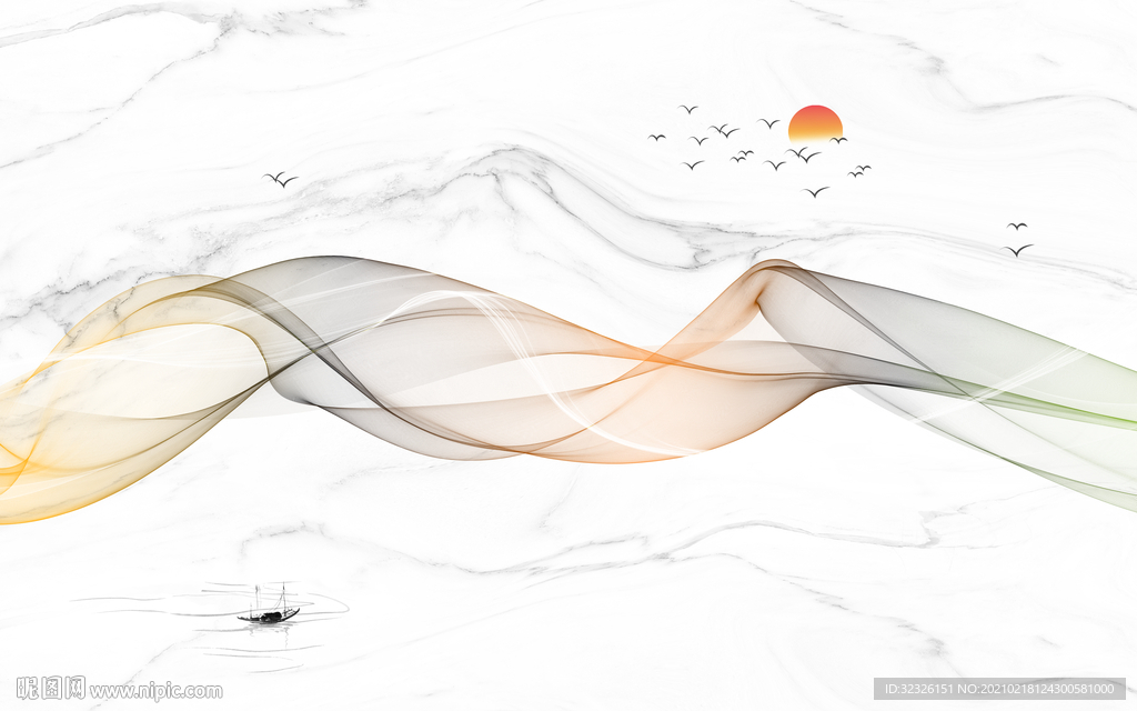 高档现代装饰画 TIF分层