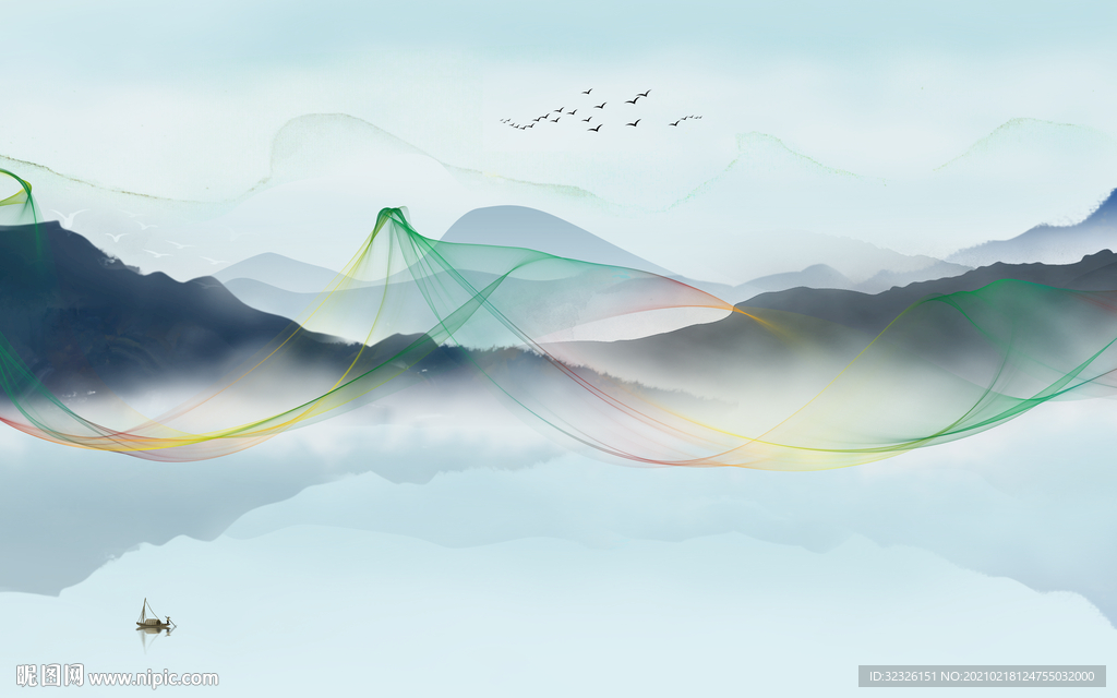 线条新品山水新画 TIF分层