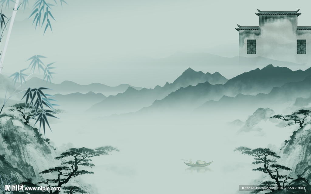 别墅新款山水新画 TIF分层