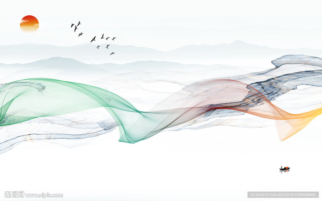 新品 新款山水新画 TIF分层