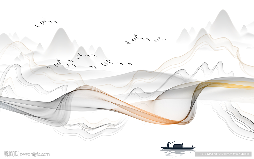 爆款 新款山水新画 TIF分层