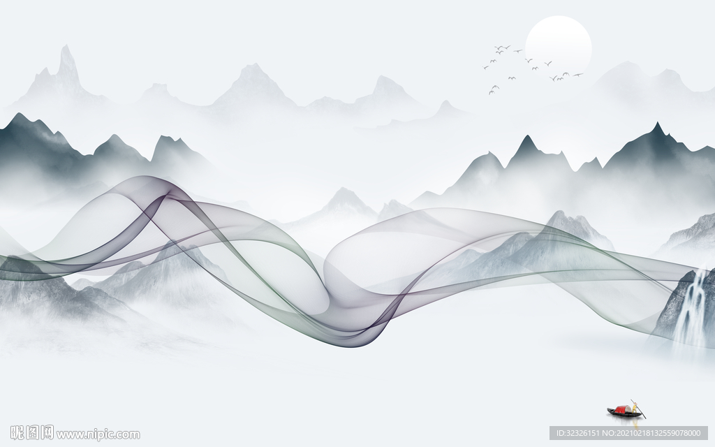 简约新款山水新画 TIF分层
