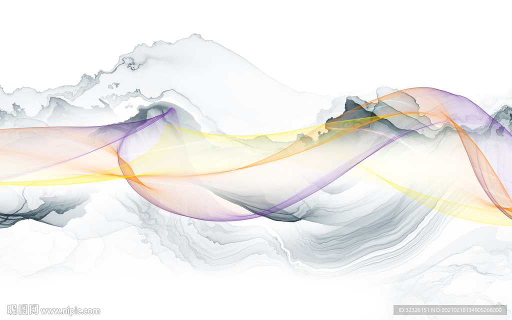 线条 新款山水新画 TIF分层