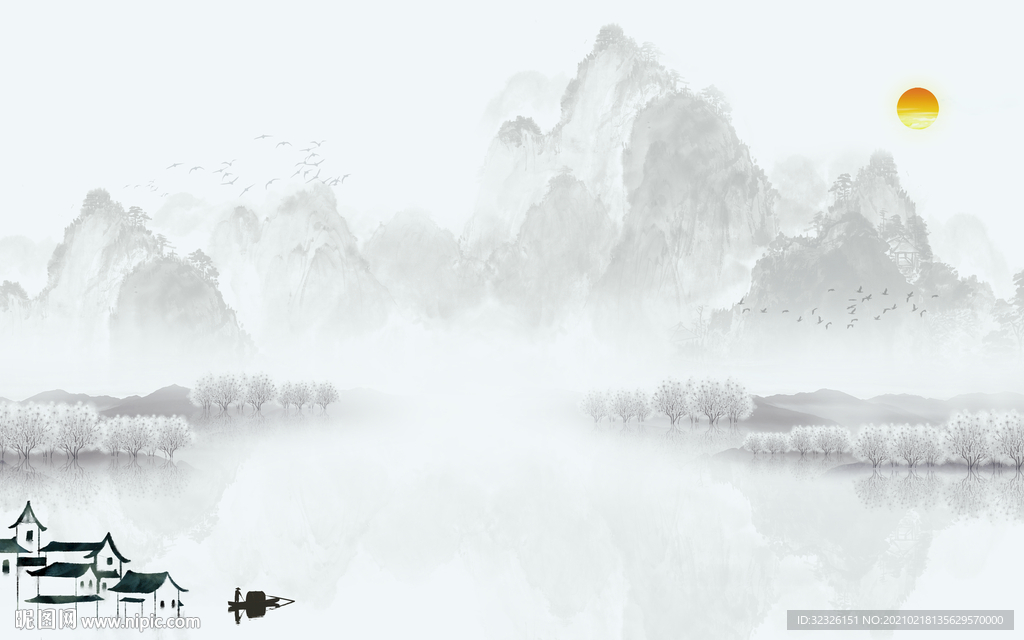 高清 新款山水新画 TIF分层