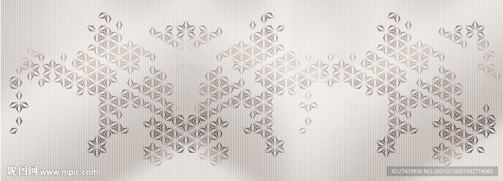 雪花几何背景琉璃背景墙壁画