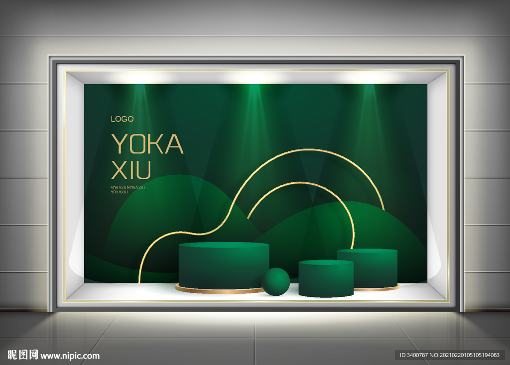 时装珠宝橱窗展示矢量