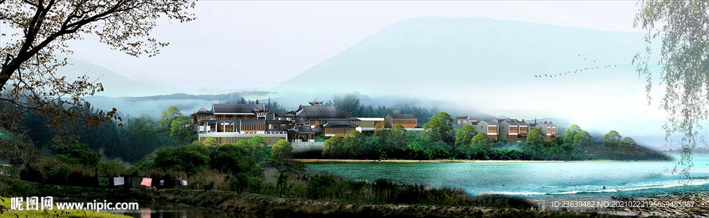 徽派建筑效果图