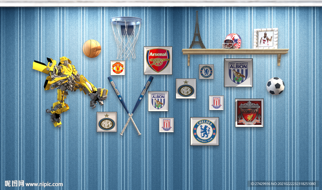 体育运动图标地中海欧式背景墙