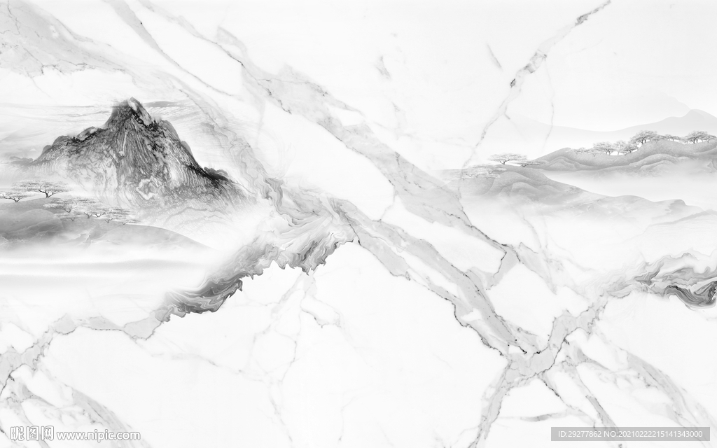 爵士白悬空新背景墙 TIF分层