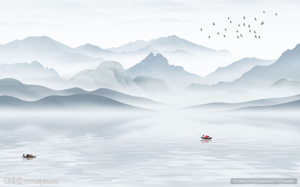 最新客厅现代山水 tif分层