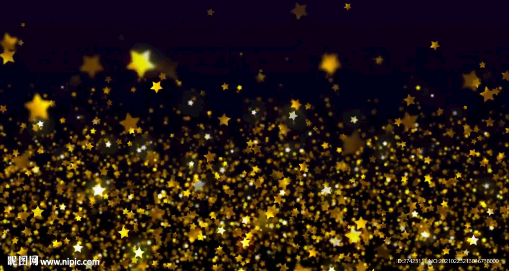 金色五角星粒子上升 视频素材