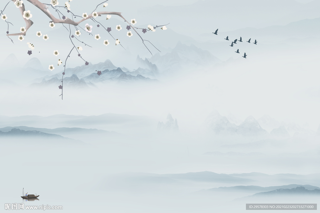 大气 客厅爆款山水 TIF分层