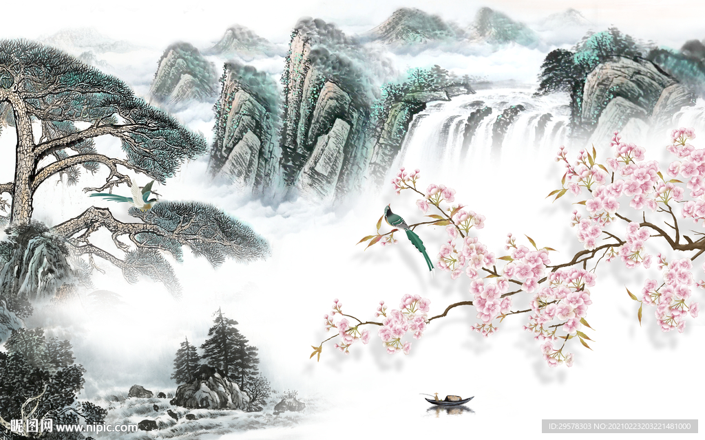 国画客厅爆款山水 TIF分层