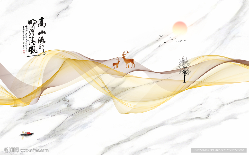 线条新高端装饰画 tif分层