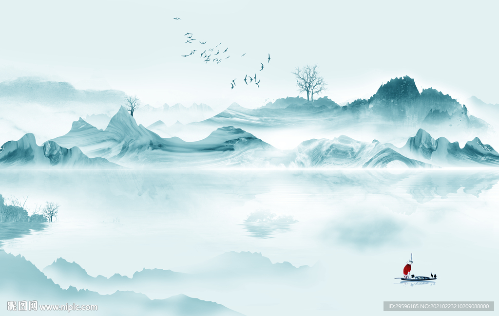 新款新现代山水画 tif分层