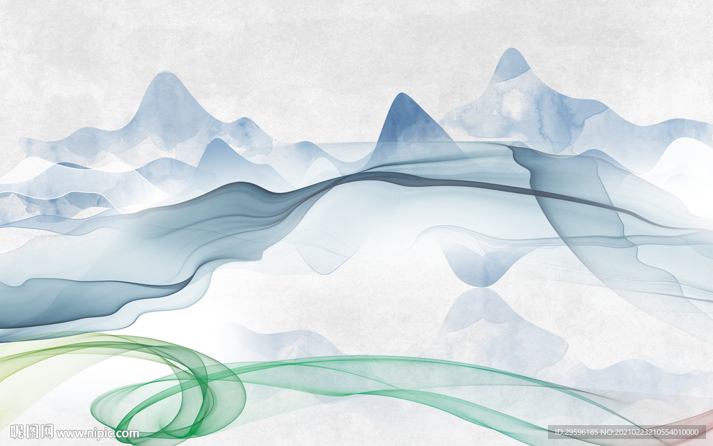 最新 新现代山水画 tif分层