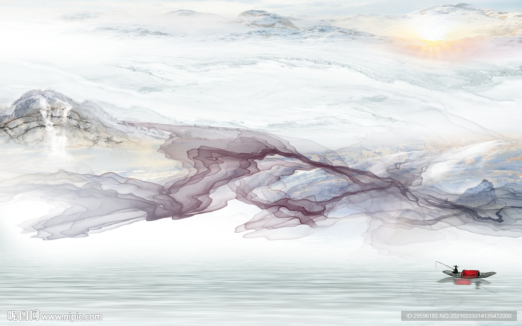 石纹新现代山水画 tif分层