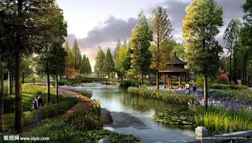 湿地公园景观效果图