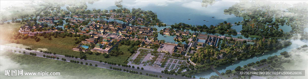 古镇规划效果图