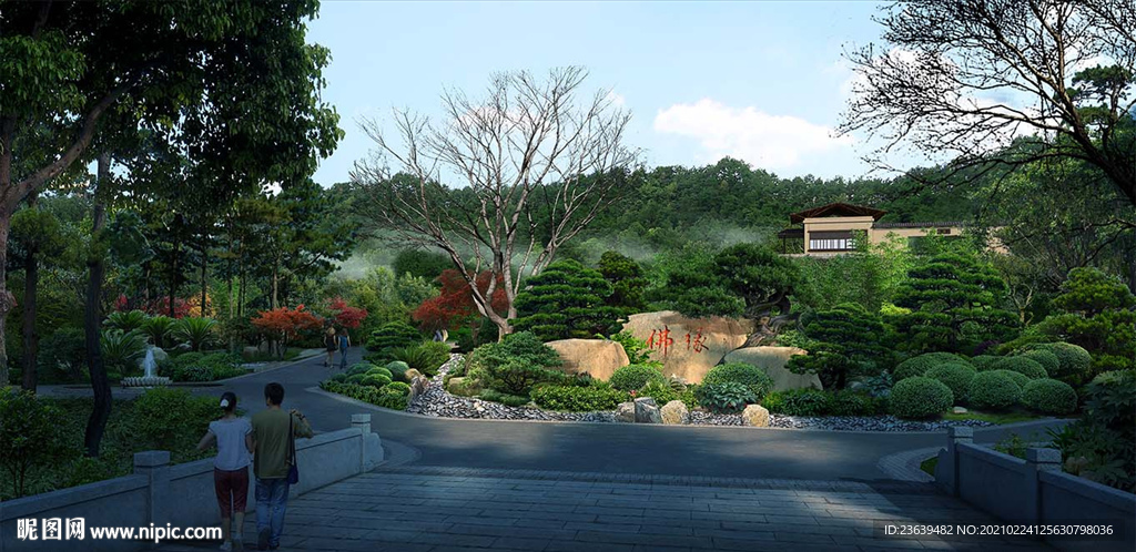 日式庭院效果图