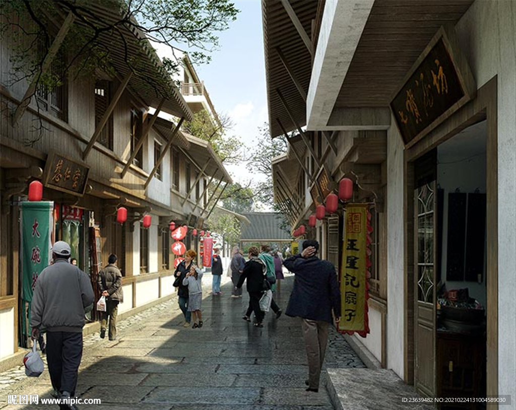 仿古小镇效果图