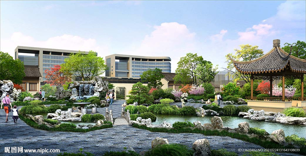 中式游园 效果图