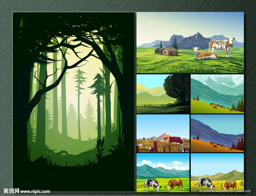 矢量森林与牧场