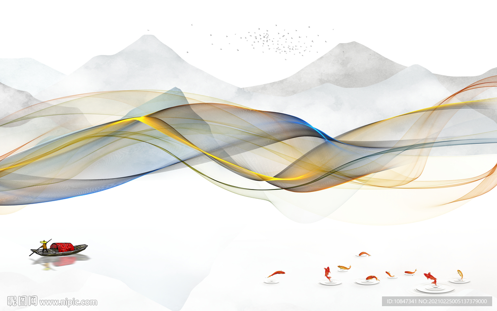 客厅 爆款新山水画 TIF分层