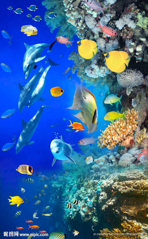 海洋世界客厅浴室3D地板地画