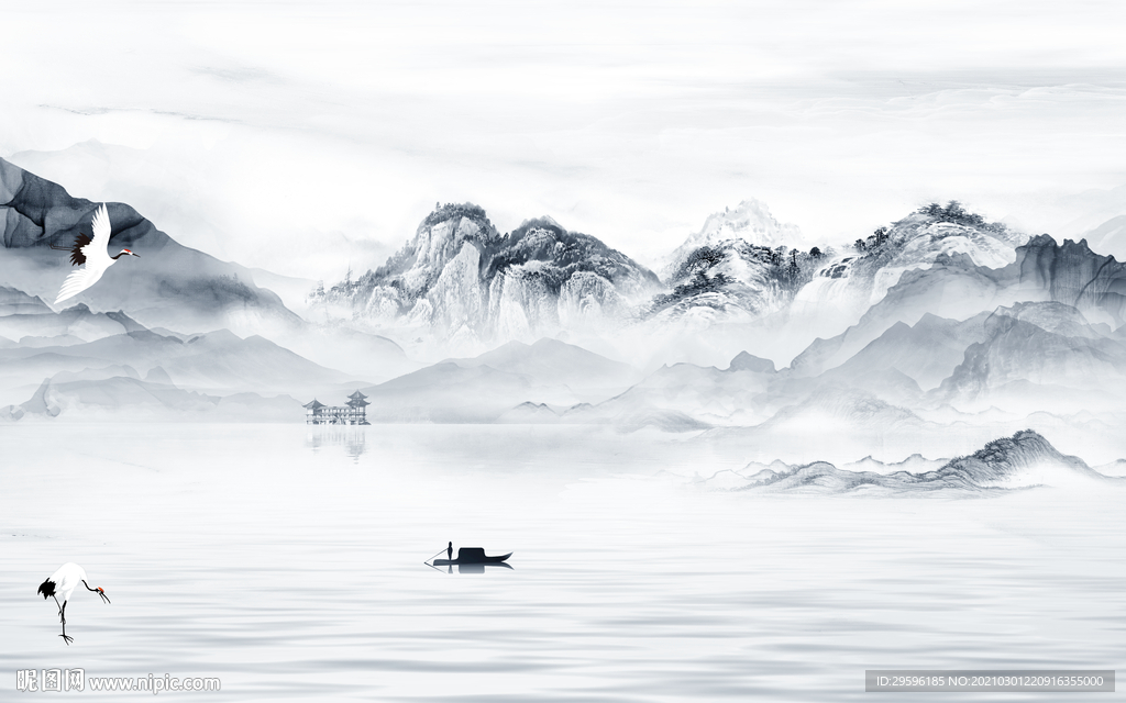 中国风新高端山水画 tif分层