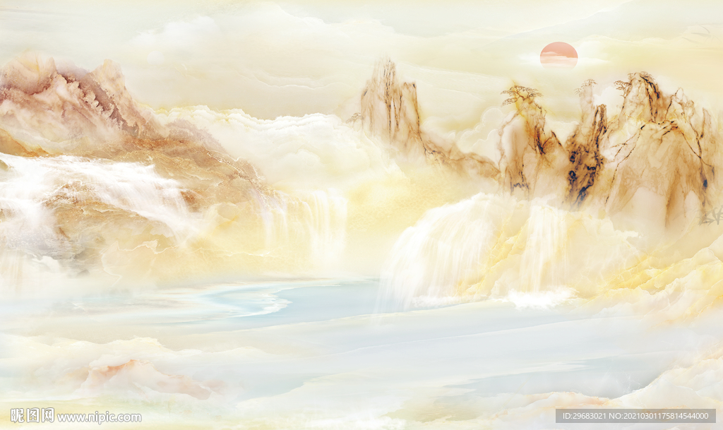 石纹 新山水意境画 tif分层