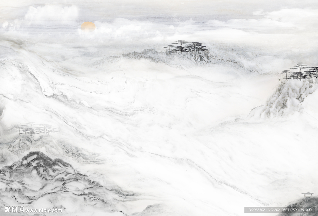 大气新山水意境画 tif分层