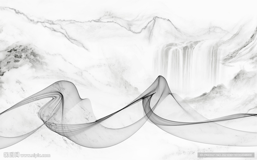 高清 新山水意境画 tif分层