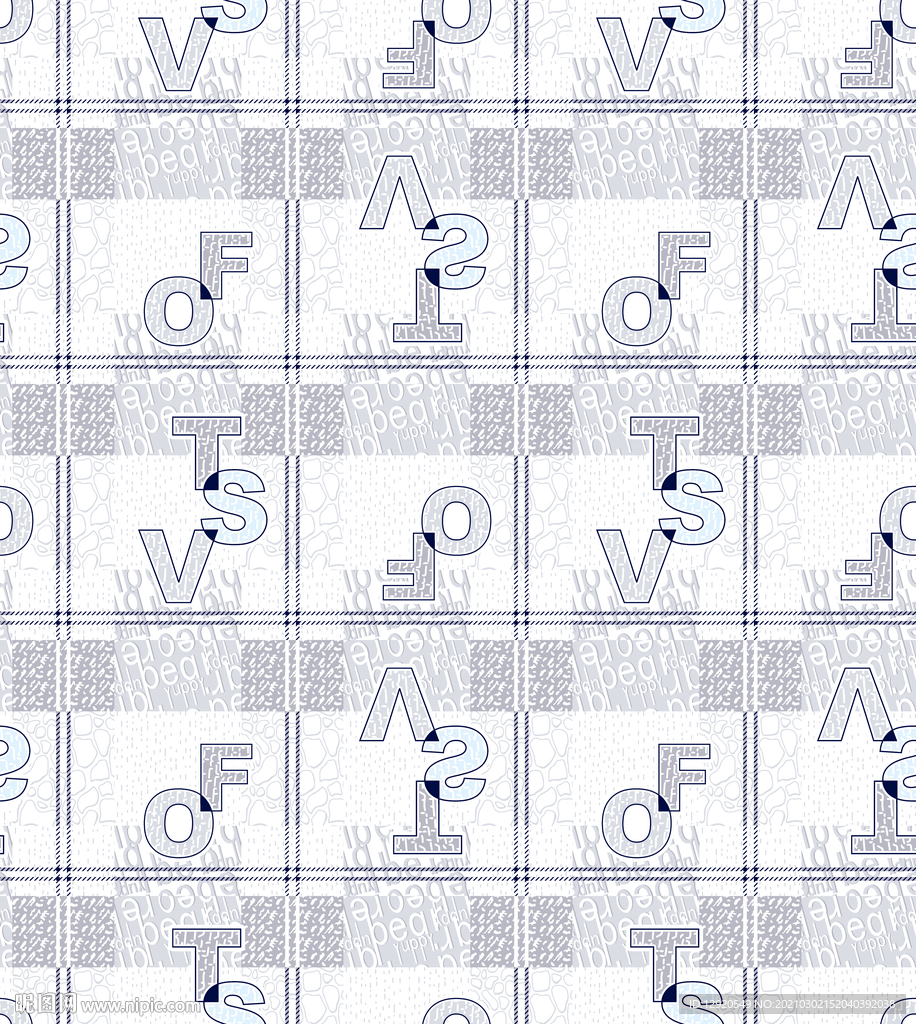 大牌字母报纸花格子