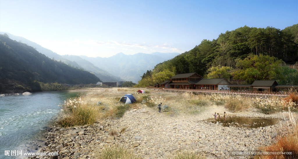 景观效果图河滩效果图沙滩效果图