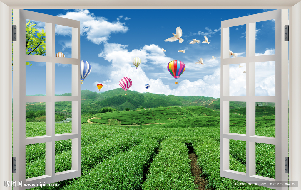 3D立体假窗唯美风景