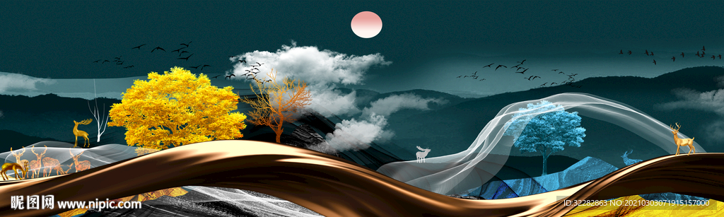 欧式新装饰床头画 TIF分层