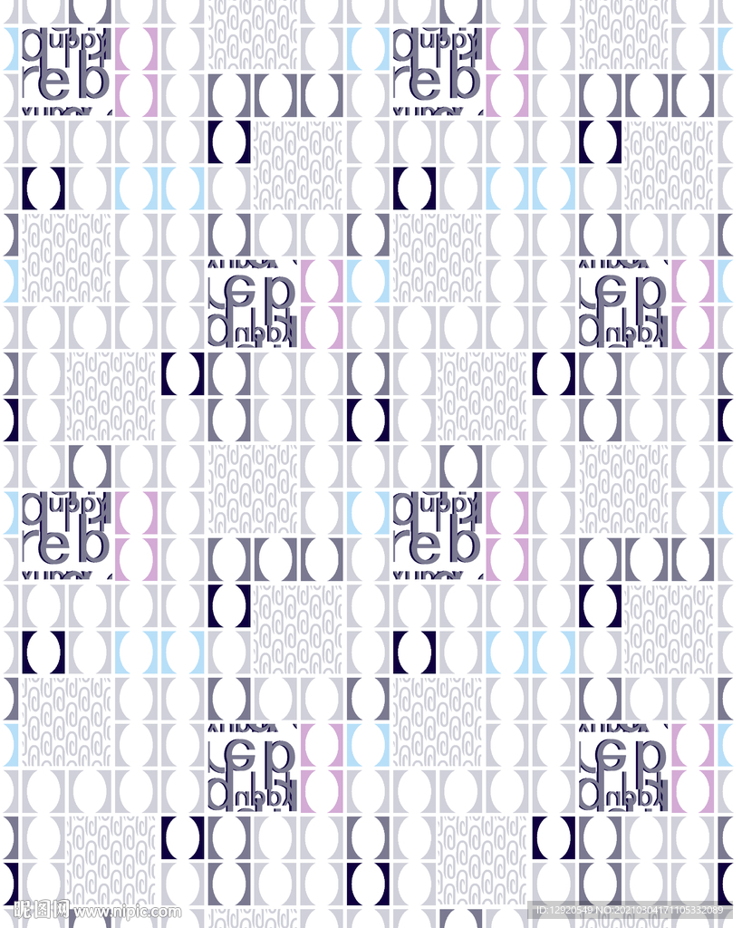 大牌几何字母报纸花组合