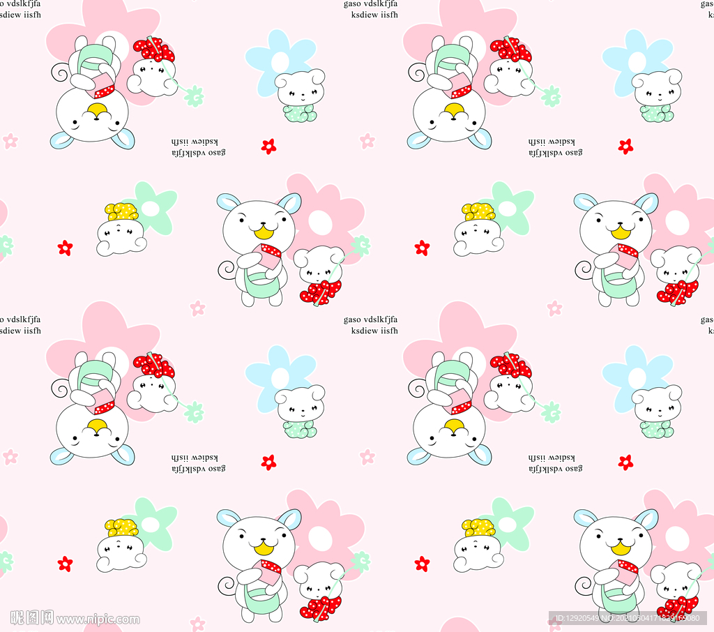 大牌可爱卡通动漫字母花朵