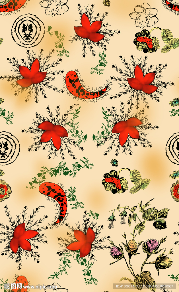 大牌 数码印花 面料设计 字母