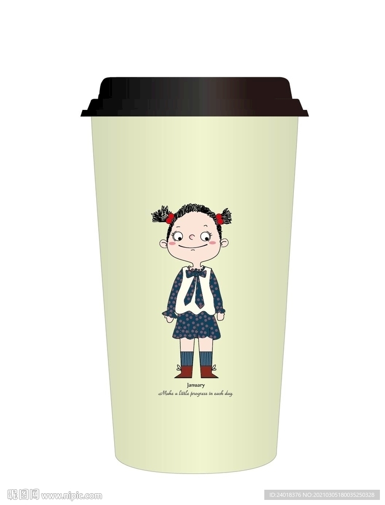纸杯设计卡通小女孩