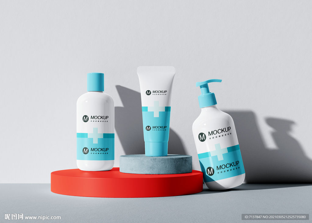 沐浴露洗护包装样机