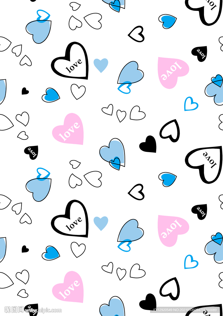 大牌爱心心形几何字母组合