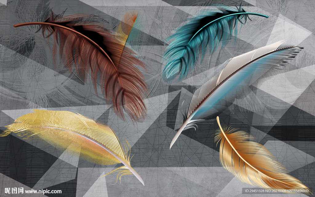 大气羽毛 简约背景 TIF分层